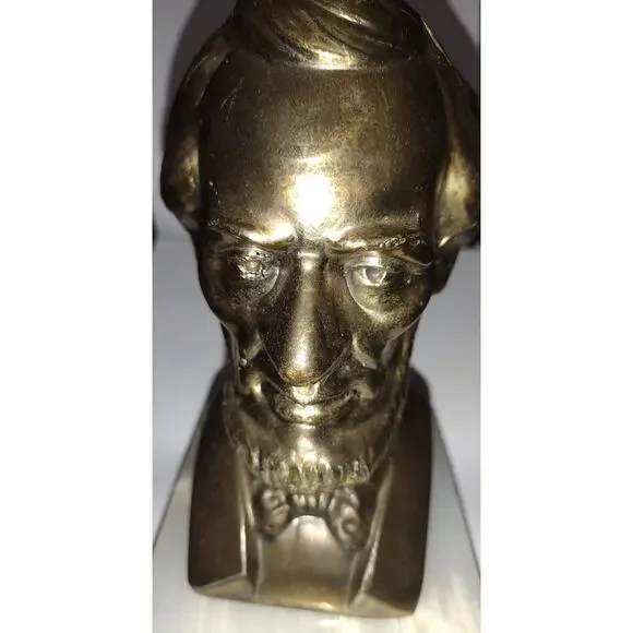 Vintage Bronze Bust of Lincoln w/Onyx Base - Picture 7 of 9